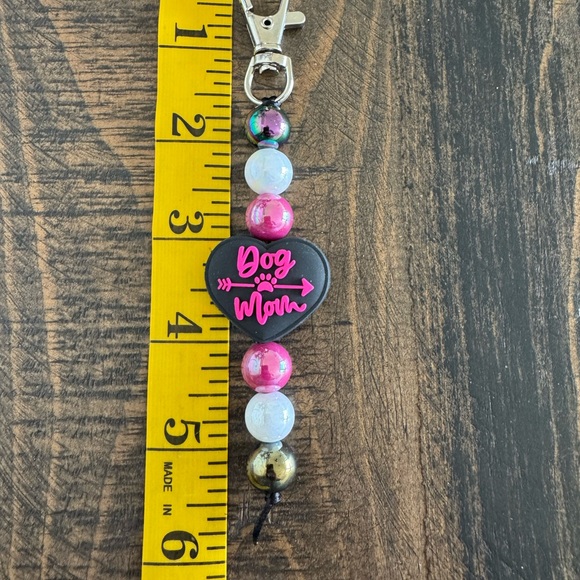 Dog Mom Keychain – Black, Pink & White Beads - NWOT - Picture 5 of 5